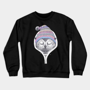 Owl in a hood Crewneck Sweatshirt